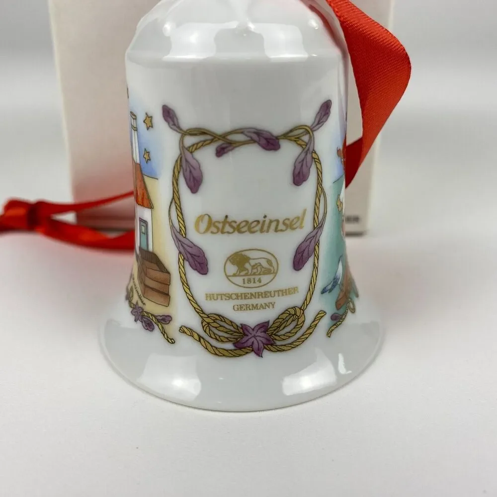 VTG Hutschenreuther Germany Porcelain Christmas Bell Ornament Baltic Sea 1994